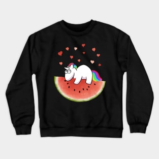 Unicorn on watermelon Crewneck Sweatshirt